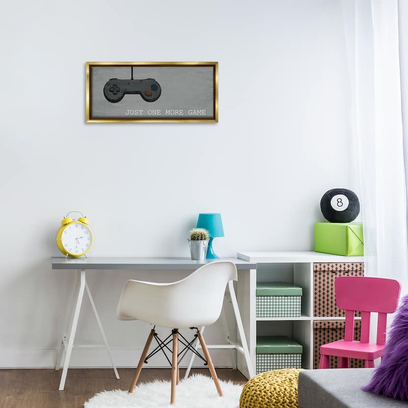 Stupell Just One More Rustic Gaming Framed Floater Canvas Wall Art Design By Kim Allen