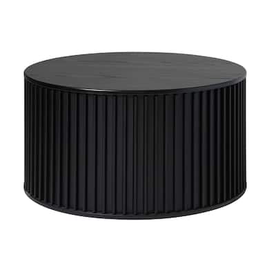 Rye Studio Contemporary Black Oak Coffee Table with Hidden Storage - 33.5"W x 33.5"L x 17.75"H