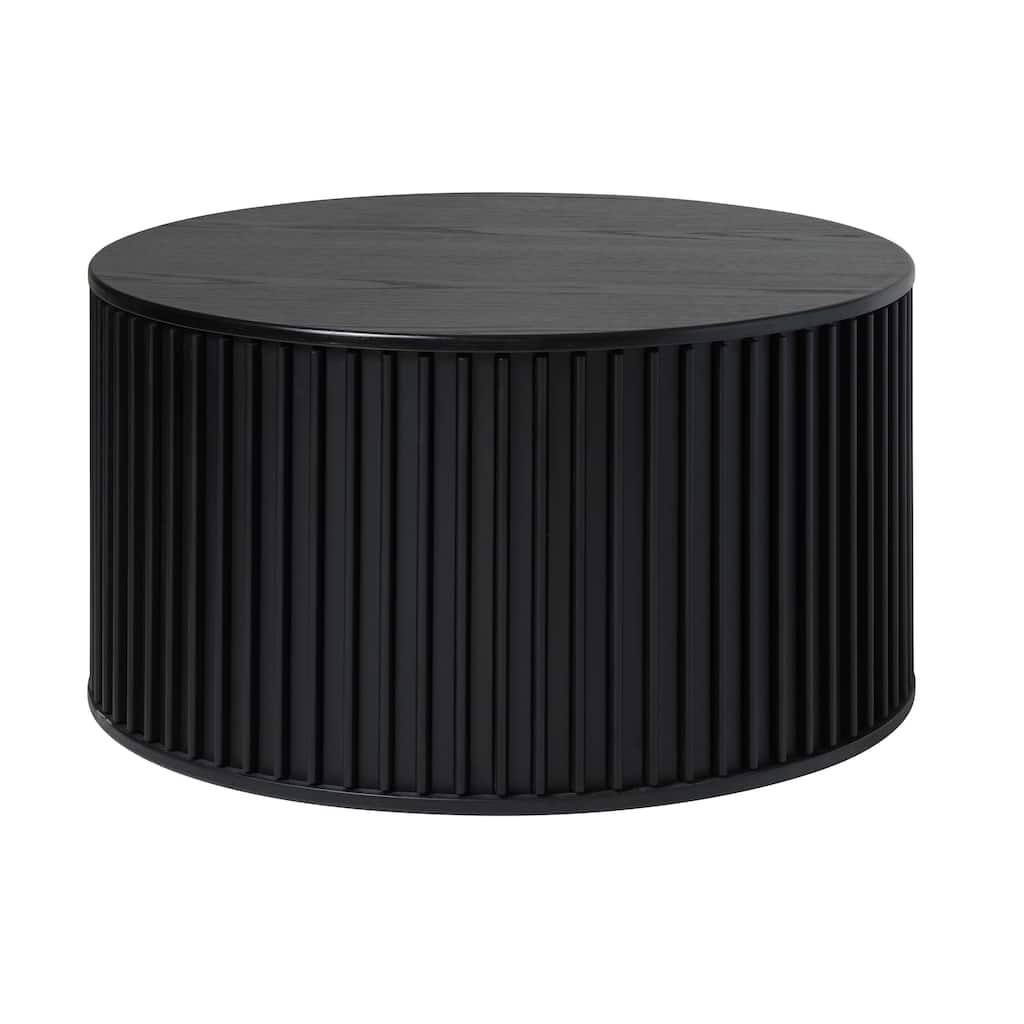 Rye Studio Contemporary Black Oak Coffee Table with Hidden Storage - 33.5"W x 33.5"L x 17.75"H