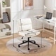 preview thumbnail 13 of 36, Armless Criss Cross Office Desk Chair, Vanity Chair with Wheels and Thickened Cushion, Ergonomic Adjustable Swivel Task Chair
