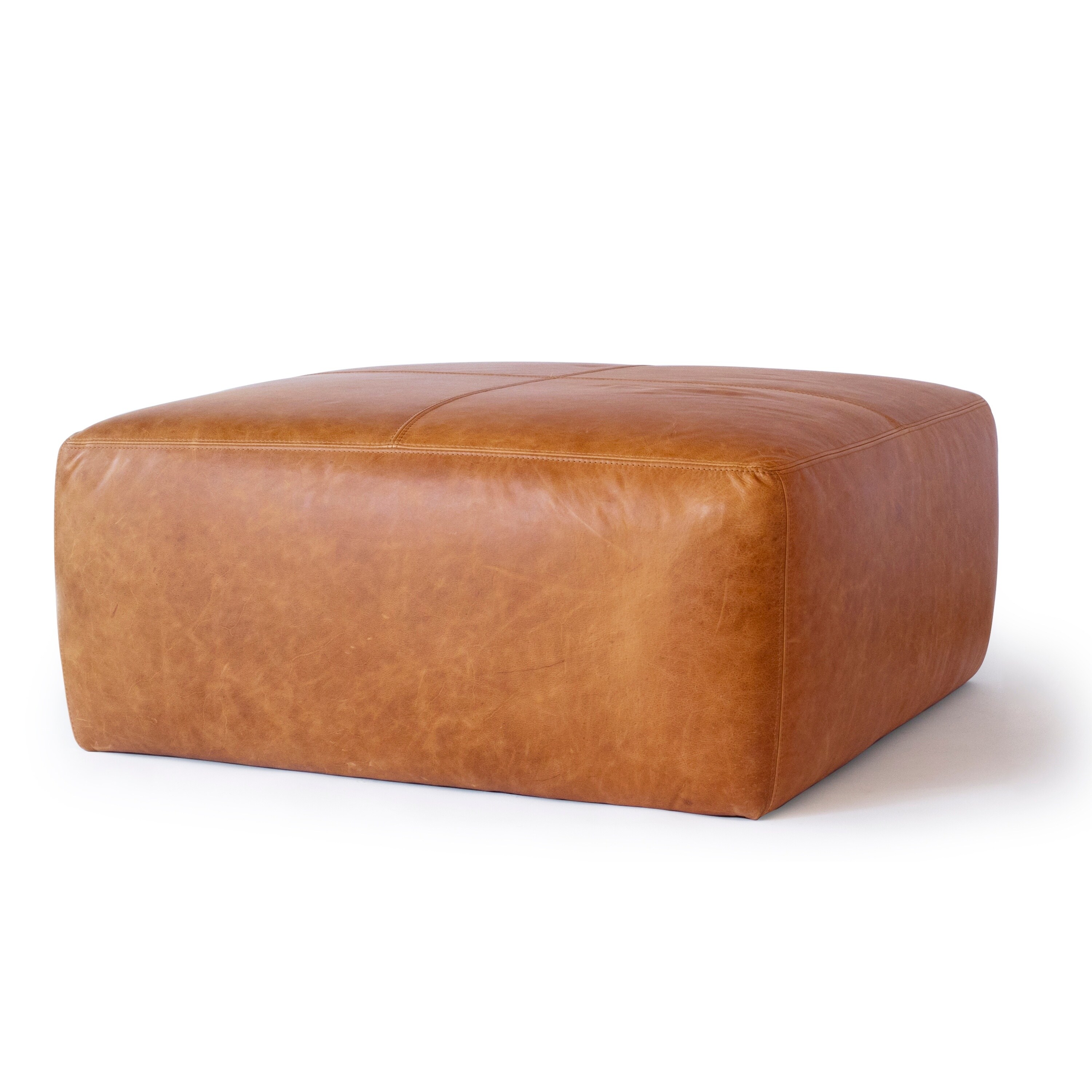 Strick & bolton sequoia ottoman in cognac sales tan