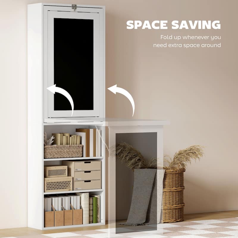 Fold-out Convertible Office Desk, Wall Mount Computer Desk