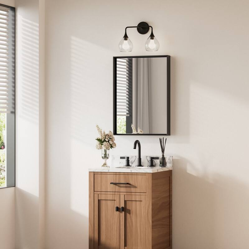 Keonjinn Aluminum Framed Wall Mount Bathroom Vanity Mirror