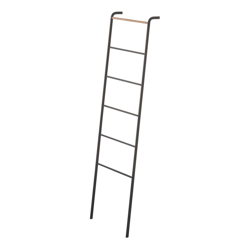 Yamazaki Home Leaning Storage Ladder - Two Styles, Steel, Ladder, Holds 13.2 lbs - L 9.45 x W 17.72 x H 62.99 inches