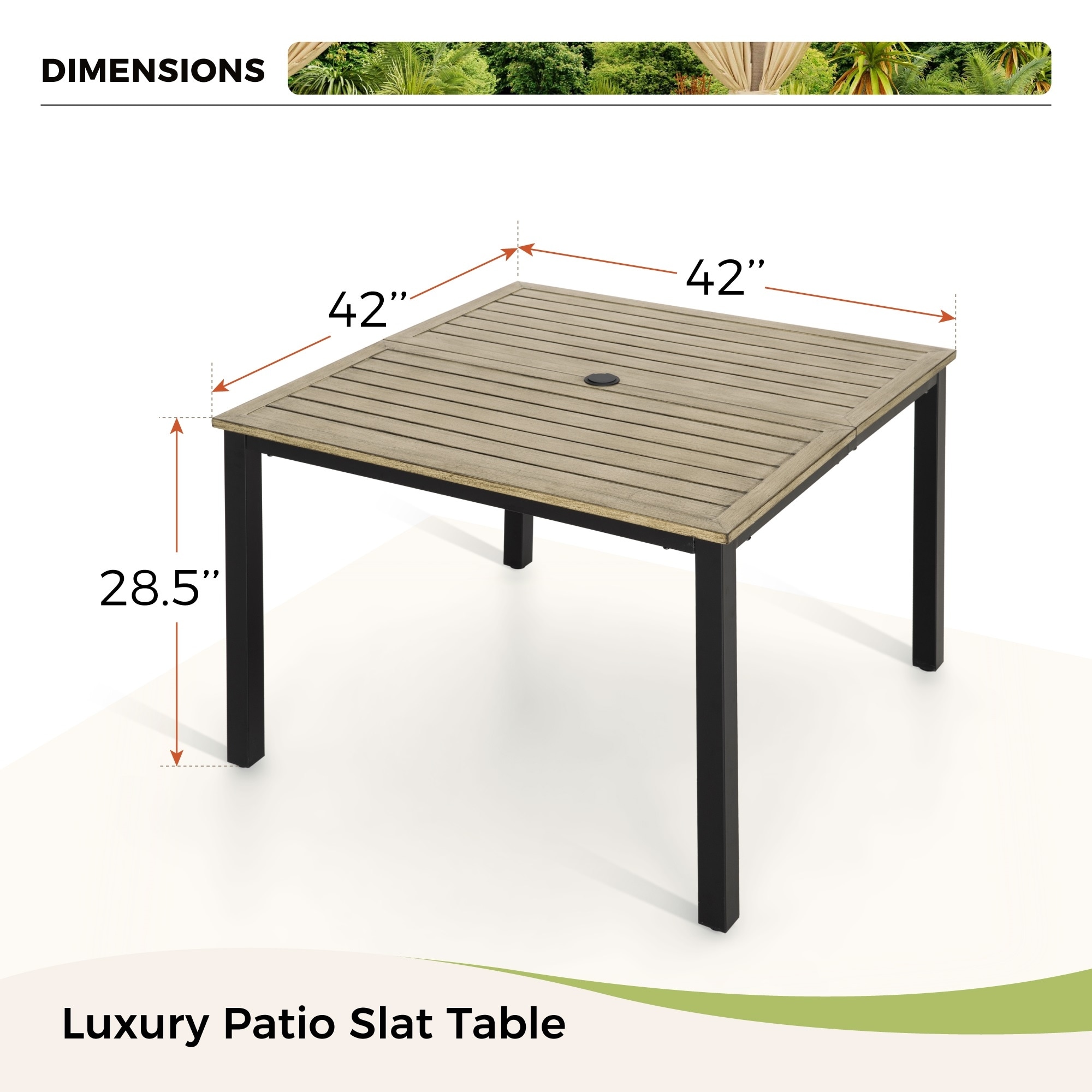 42 inch patio table with umbrella hole NUU GARDEN Dining Table, Cast Aluminum Patio Hole, Round Outdoor Bistro Table for Backyard, Garden, Porch, Antique Bronze : Patio, Lawn & Garden parties or commercial settings Briarwood Metal Dining Table Woodard
