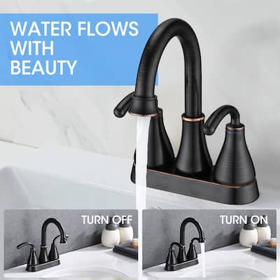 DORNBERG 2 Handles Bathroom Faucet with Pop-up Drain