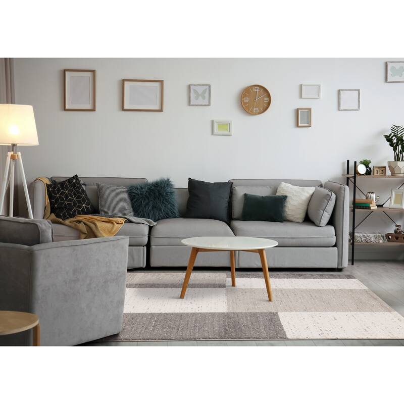 Ryan Collection - Cream/Grey Rectangles Rug