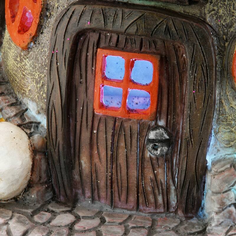 National Tree Company Halloween Pre-Lit Haunted Mushroom House Decoration, LED Lights, 7 Inches - 7 in