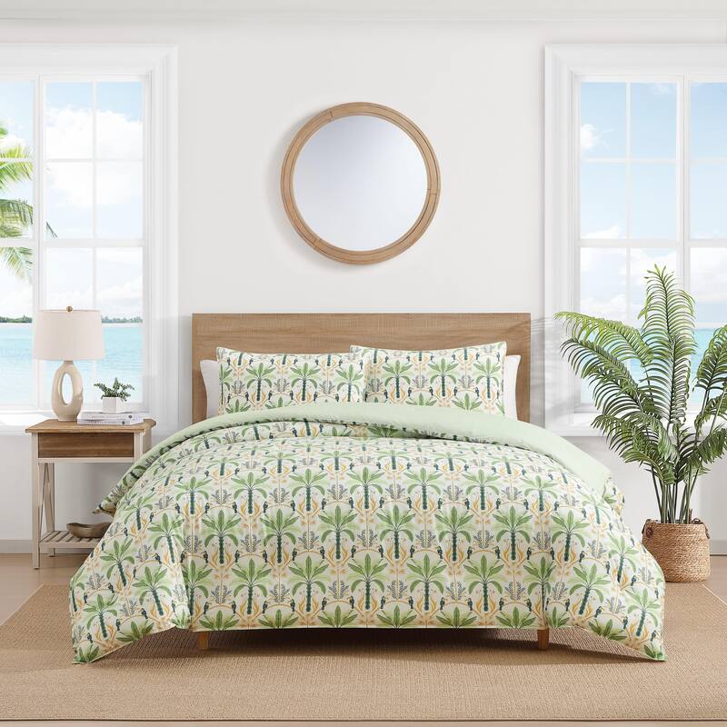 Tommy Bahama Mystic Palms Cotton Green Comforter Set