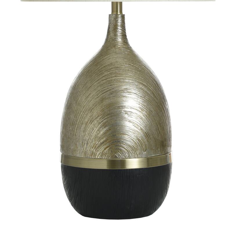 Galas Gold Table Lamp - Polyresin Body with Brushed Brass Accent - Cream Shade