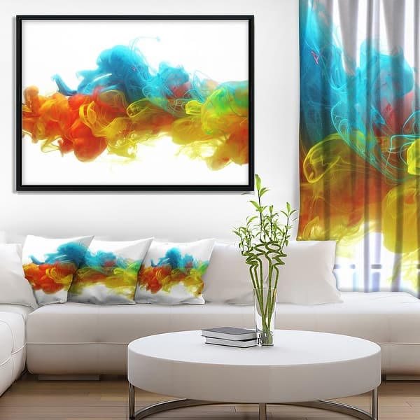 Shop Designart Colorful Ink In Water Abstract Framed Canvas