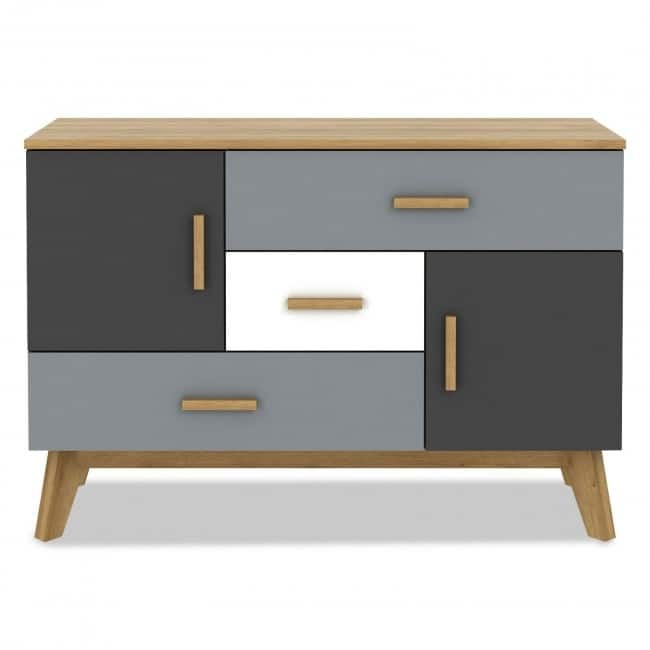 Free-standing Storage Floor Cabinet with 2 Doors and 3 Drawers - 46.5" x 16" x 32"(L x W x H)