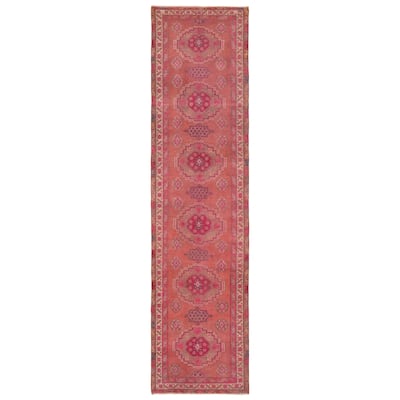 ECARPETGALLERY Hand-knotted Konya Anatolian Pink Wool Rug - 3'2 x 12'7