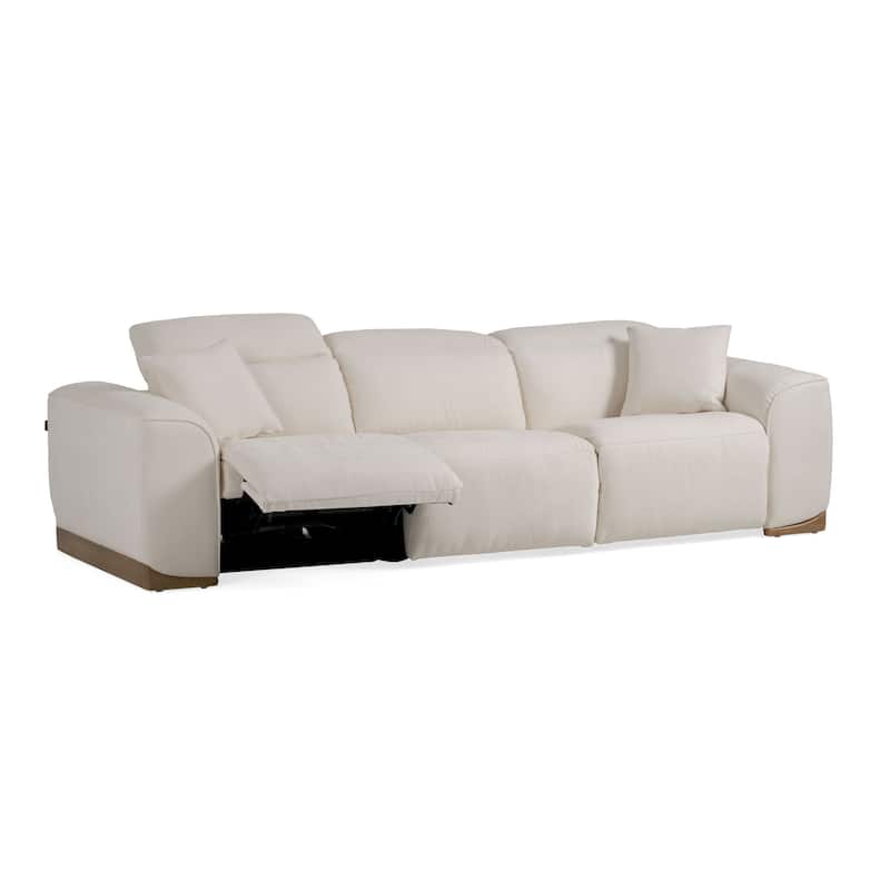 Divani Casa Hagerty Modern Off-White Fabric Sofa With 2 Power Recliners