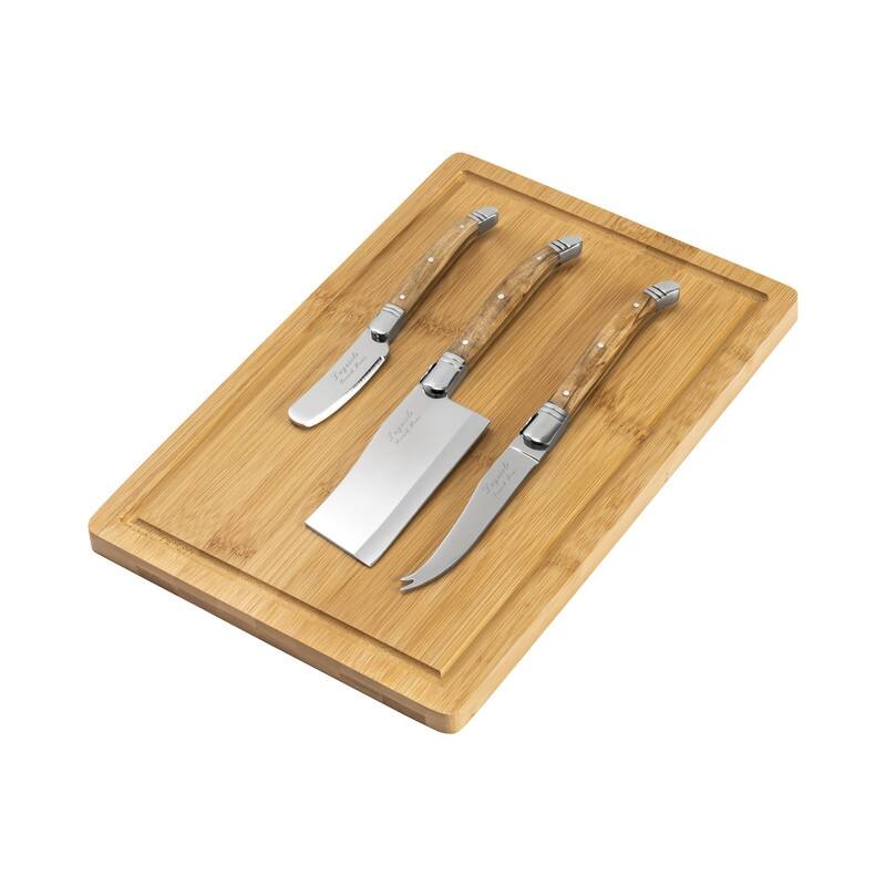 French Home Connoisseur Laguiole Cheese Knives & Bamboo Cheese Board