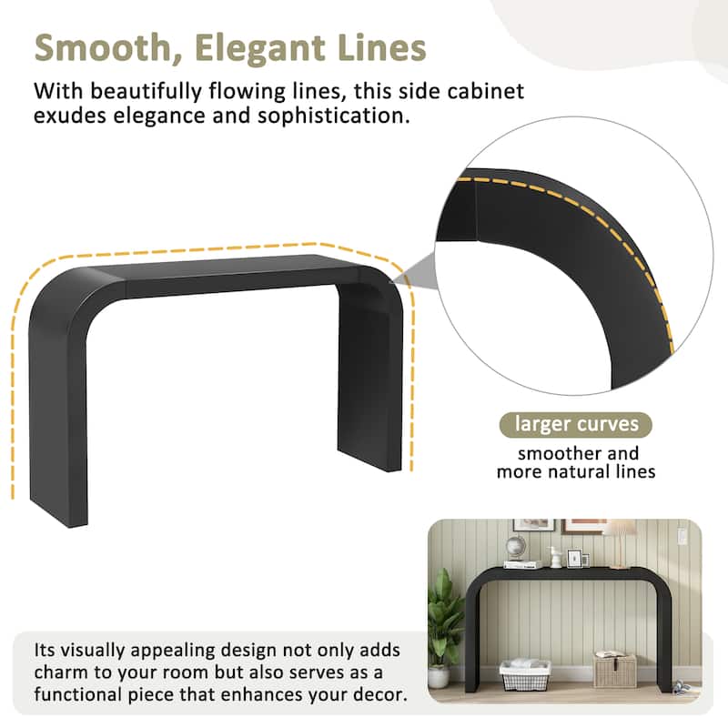 52" Entryway Sofa Table, Modern Console Table, Living Room Curved Design Hallway Table