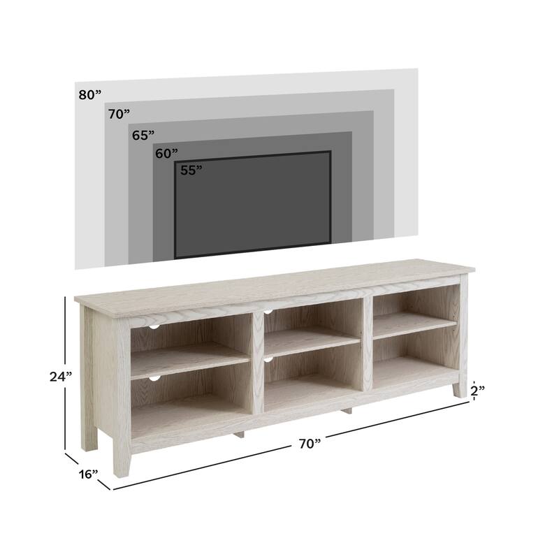 Middlebrook Designs 70-inch Wooden TV Stand with Open Storage