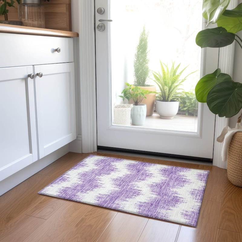Machine Washable Indoor/ Outdoor Chantille Chevron Modern Rug