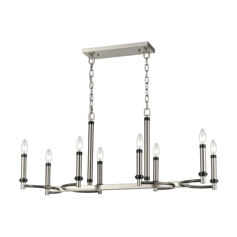 Sunsphere 36-inch Wide 8-Light Chandelier in Satin Nickel