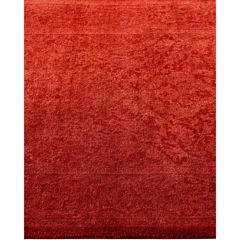 Contemporary Overdyed Wool Hand Knotted Runner - 2' 5" x 9' 9"