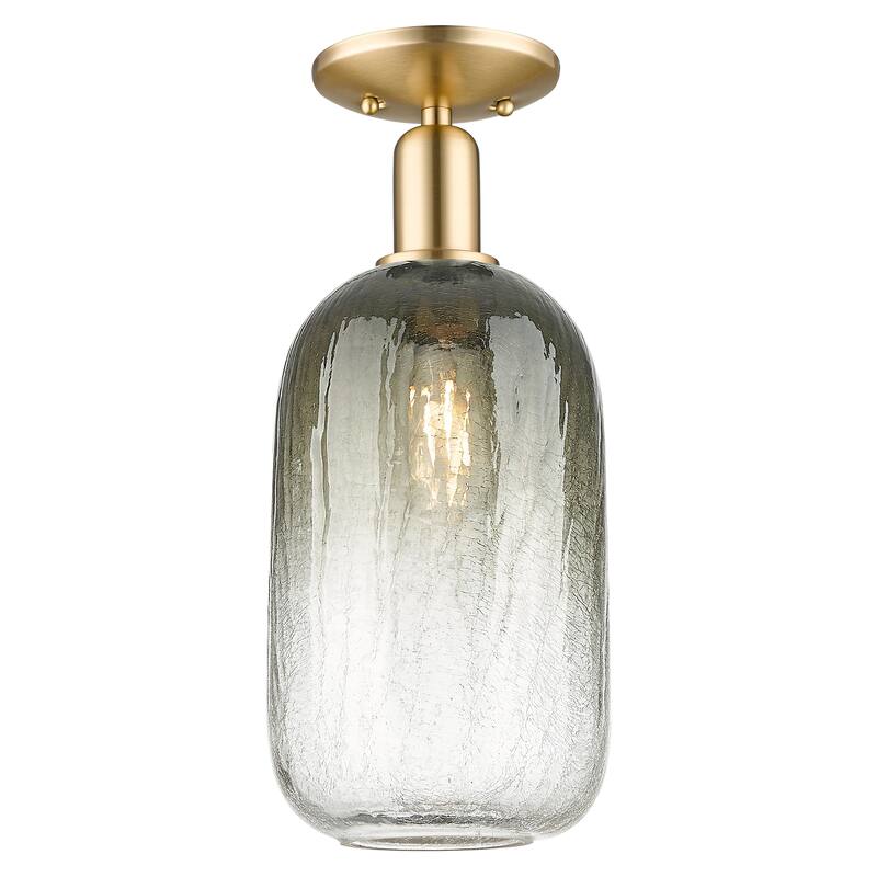 Innovations Lighting Downtown Urban - Brookhaven Cloche - 1 Light 7" Semi-Flush Mount Light - Champagne Bronze/Slate Shade