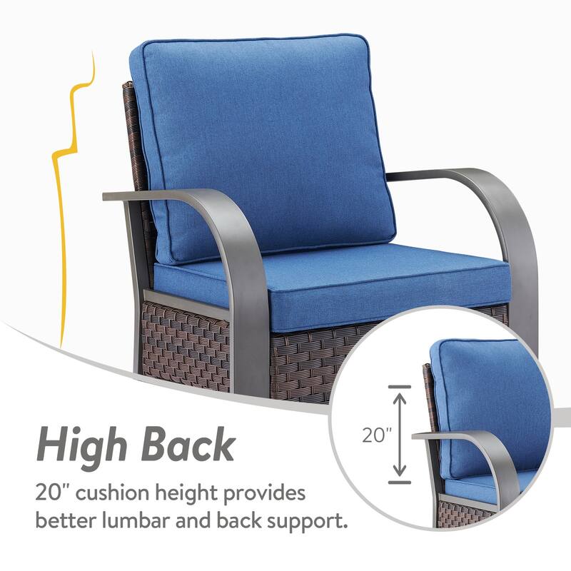 Gymojoy Industrial Style Outdoor Wicker Patio Chairs Set of 2