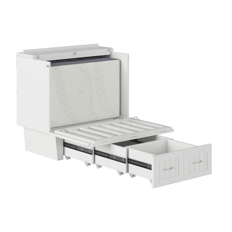 Sydney Twin Murphy Bed Chest with 6 inch Mattress