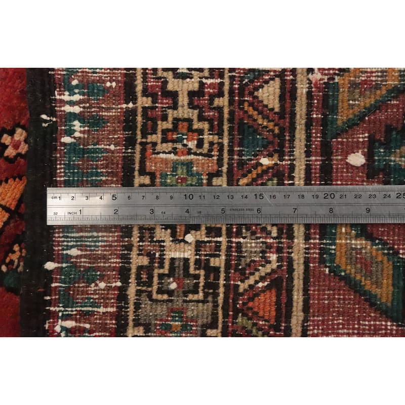 Hand Knotted Oriental 100% Wool Carpet Traditional Geometric Multi-Colored Ardebil Runner Rug - 10' 10'' X 3' 6''