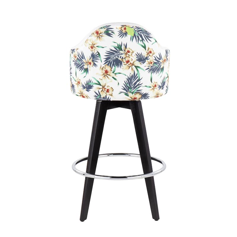 Carson Carrington Valsatra 26" Upholstered Counter Stool with Black Wood Base (Set of 2)