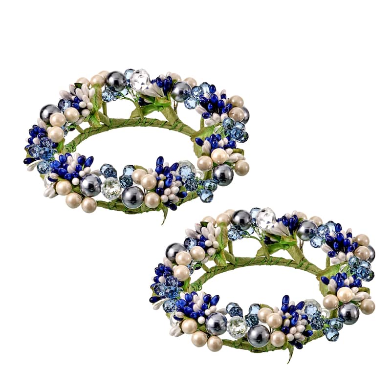 6" Bloomsbury Acrylic/ Berry Candle Ring Set of 2