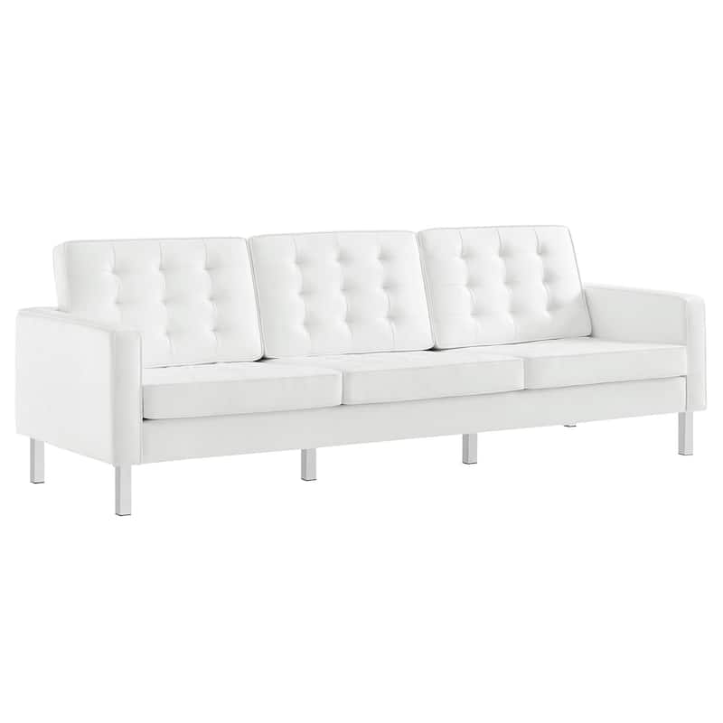 Loft Tufted Vegan Leather 3-Piece Furniture Set
