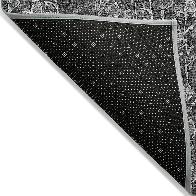 Machine Washable Indoor/ Outdoor Chantille Modern Floral Impressions Rug