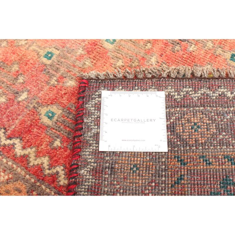 ECARPETGALLERY Hand-knotted Baluch Red Wool Rug - 3'7 x 7'5