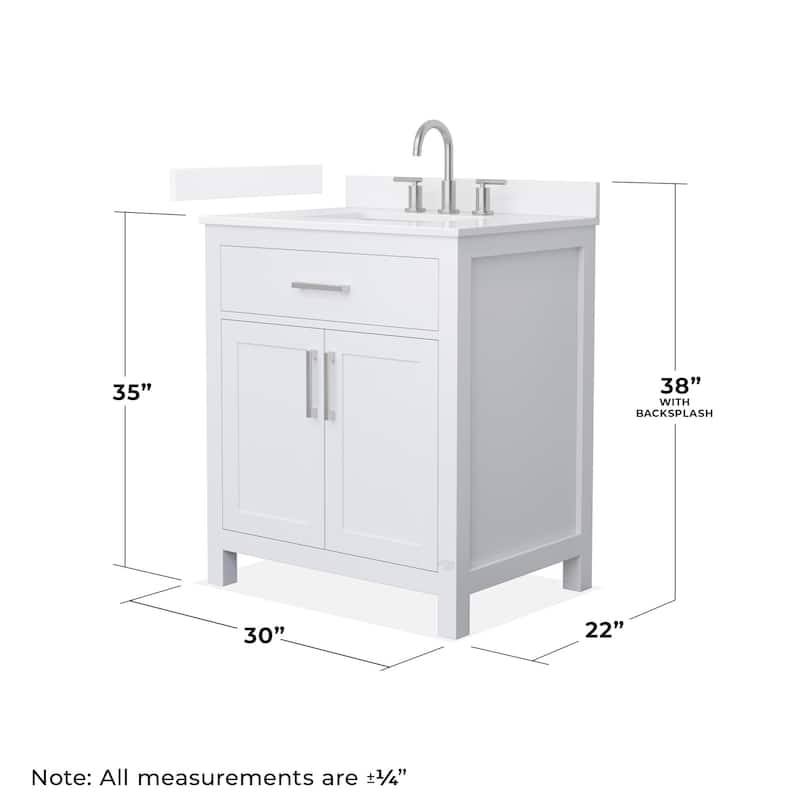 Wyndham Collection WCG2424-30S-QTZ-US3MXX Beckett 30" Free Standing