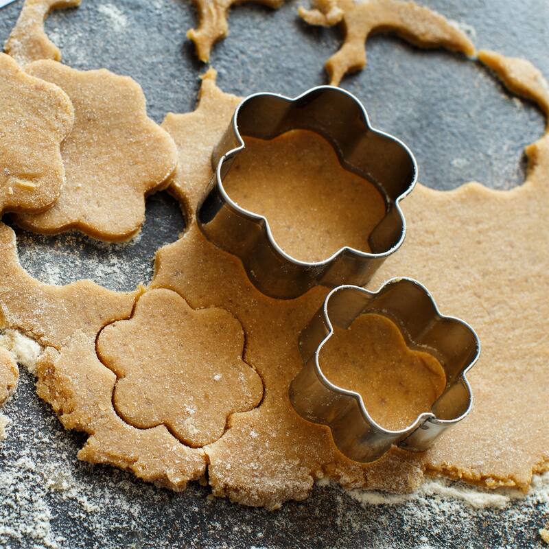 3pcs Cookie Cutters, Flower Shaped Stainless Steel Biscuit Cookie Cutter - Silver