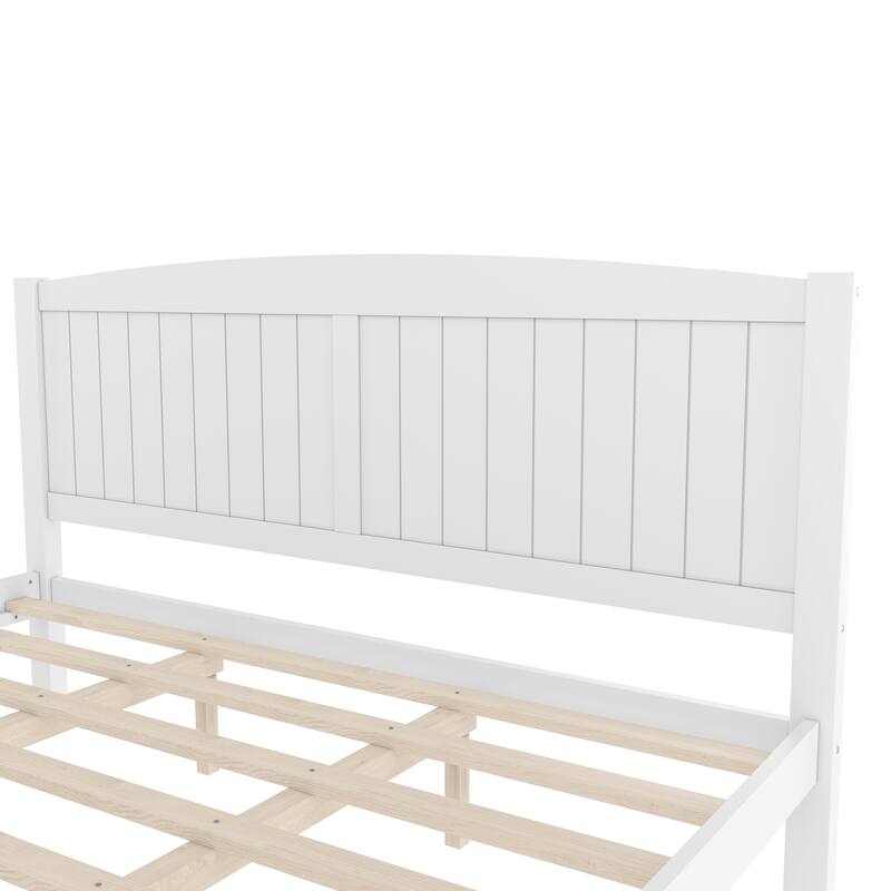 Minimalist Platform Bed with Solid Wood Frame and Strong Support Slats