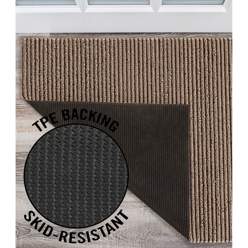 Nautica PVC Loop Utility Indoor/Outdoor Striped Mat