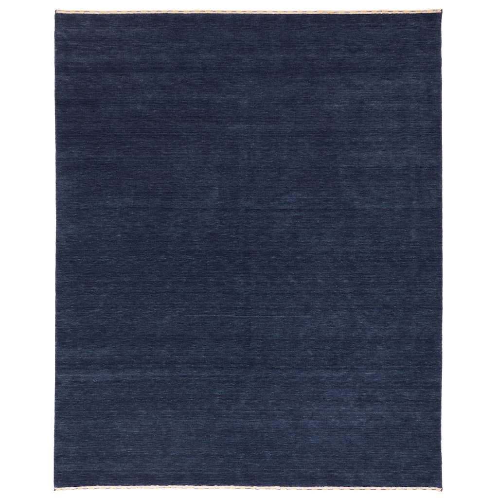 ECARPETGALLERY Hand Loomed Indo Gabbeh Dark Navy Wool Rug - 8'3 x 9'10