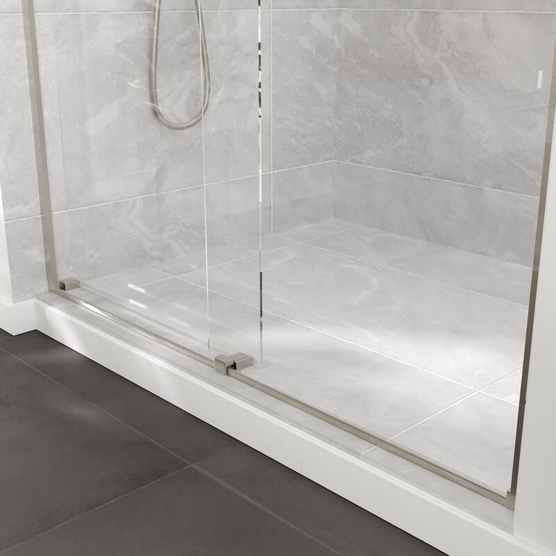 Eviva Orbit Sliding Frameless Shower Door with Tempered Glass