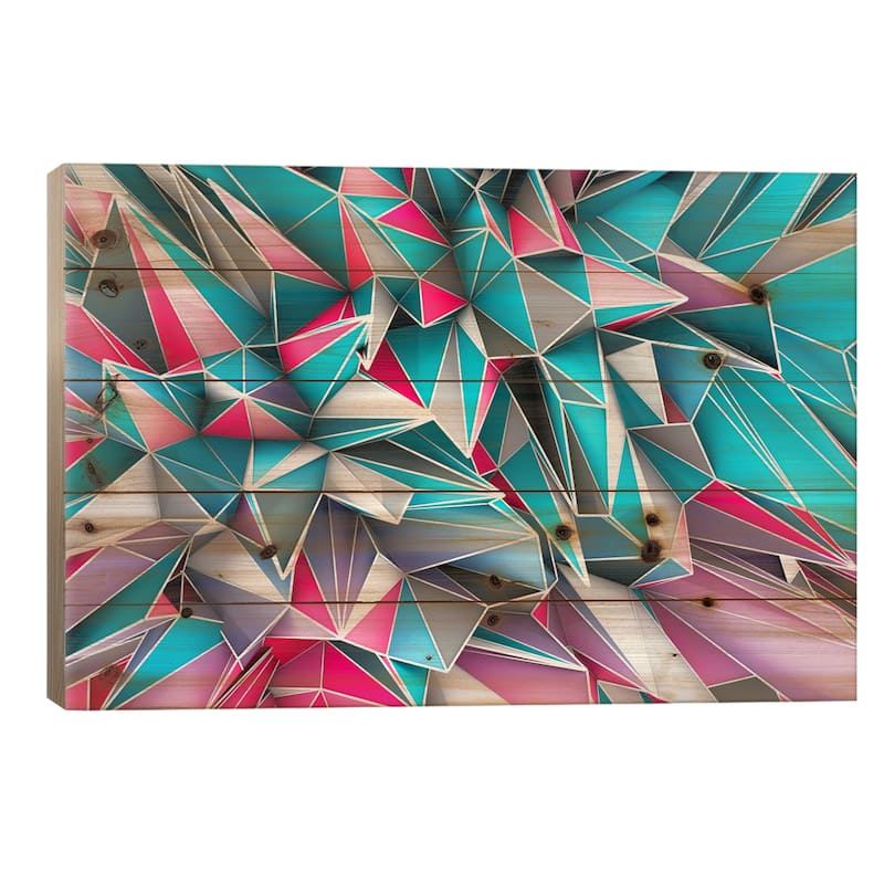 Kaos Sky Print On Wood by Diego Tirigall - Multi-Color - 26x40x1.5