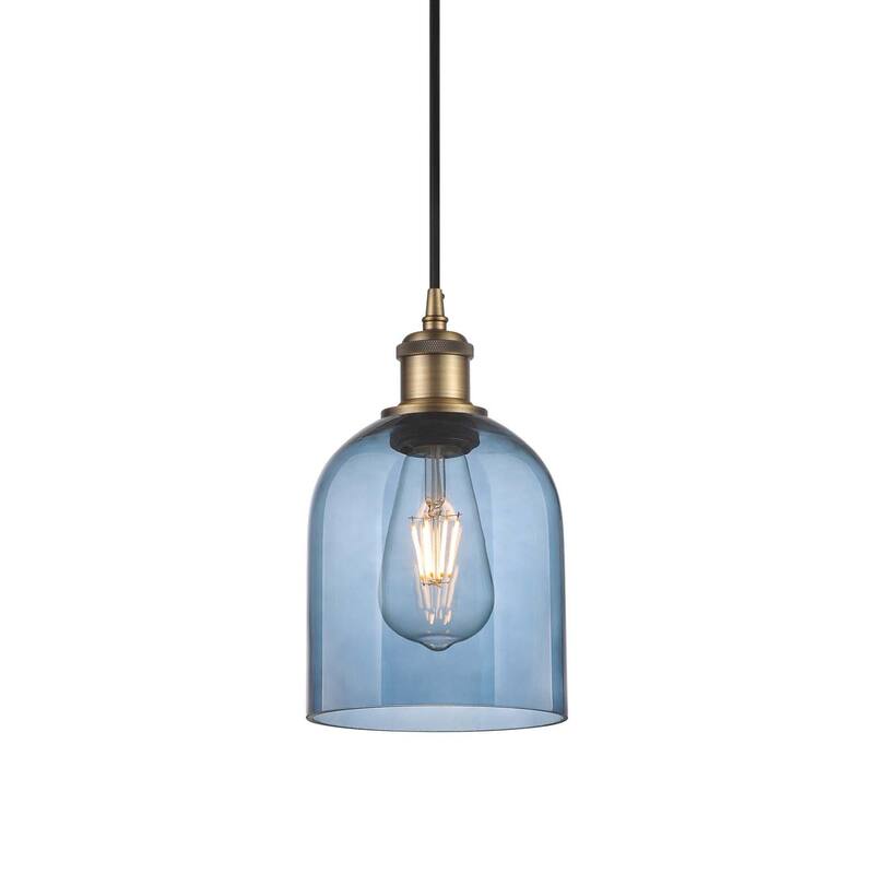 Innovations Lighting 516-1P-10-6 Bella Pendant Bella 6" Wide Mini - Brushed Brass / Princess Blue