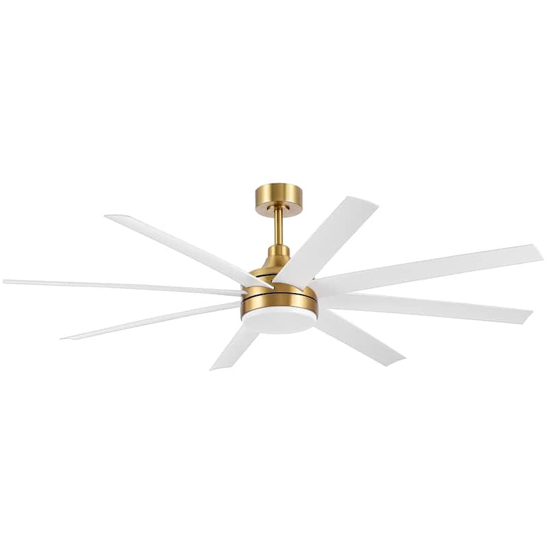 65 Inch White LED Ceiling Fan with Light Remote(8-Blade)