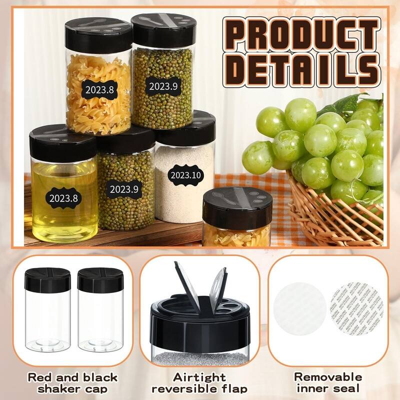 Plastic Spice Jars with Black Cap Clear Bed Bath & Beyond 39462545