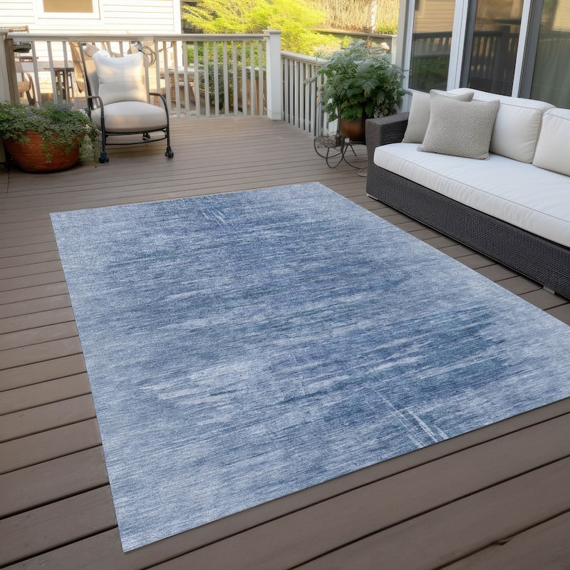 Machine Washable Indoor/ Outdoor Chantille Solid Ombre Rug