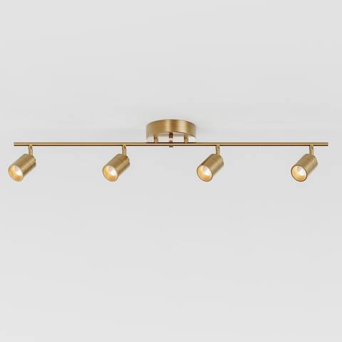 VidaLite - Shura 4-Light LED Fixed Tracklight kit 3000k, Brushed Brass