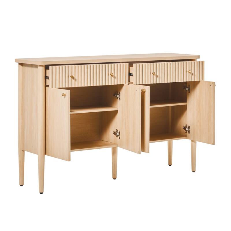 Walker Edison Modern Fluted Wood Buffet Sideboard with Storage