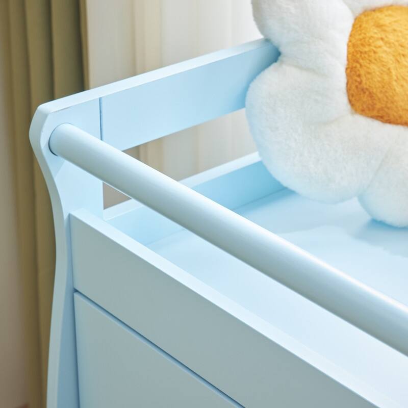 Solid Wood Changing Table with Three Drawers - N/A