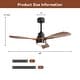 preview thumbnail 55 of 70, Sofucor 48/52 Inch Solid Wood Ceiling Fan with Light Optional, 6-Speed Reversible DC Motor and Remote control,Smart Optional