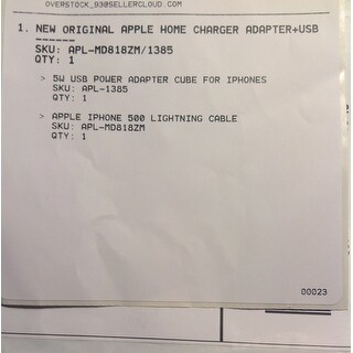 Apple Original Home Charger Adapter USB Cable for iPhone 6, 6s, 6plus, 5, 5c, 7s, SE, iPad, iPod