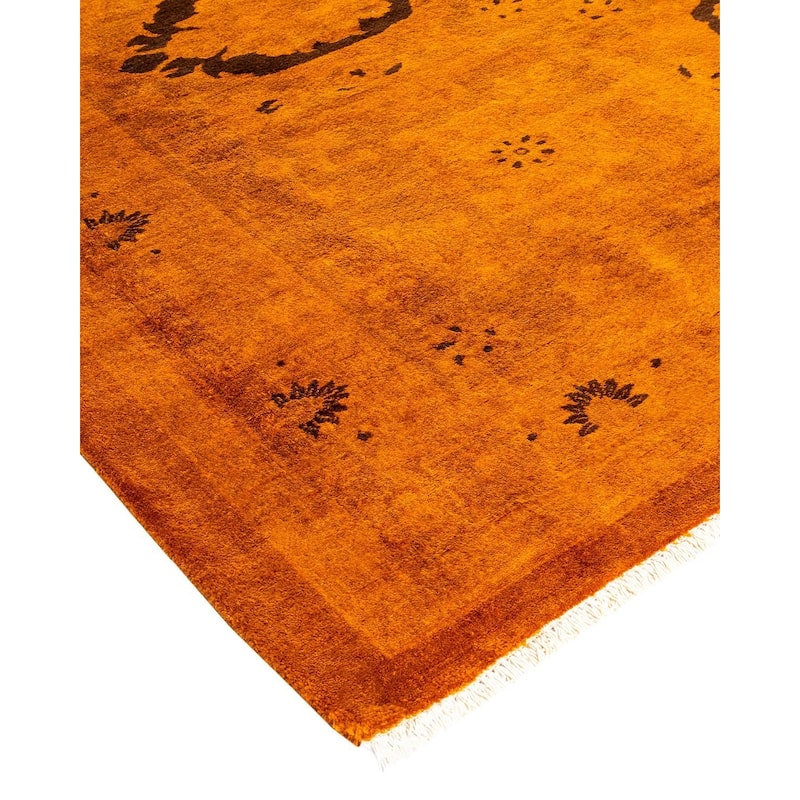 Fine Vibrance, One-of-a-Kind Hand-Knotted Area Rug - Orange, 10' 3" x 14' 3" - 10' 3" x 14' 3"